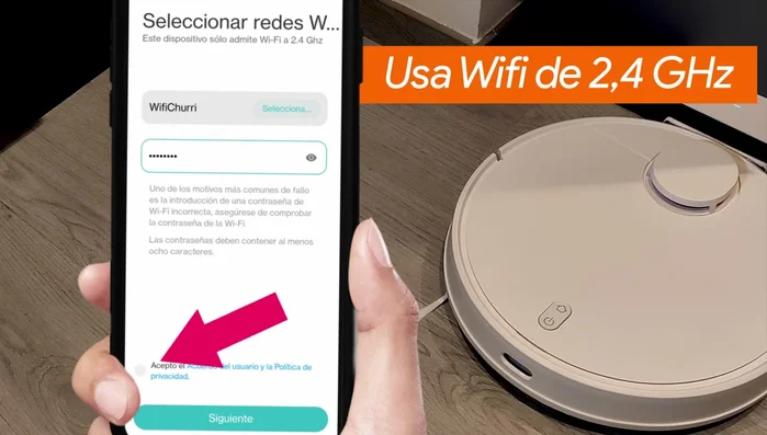 Espera a que el robot se conecte a la red Wi-Fi y complete el proceso de configuración (puede tardar entre 3 y 5 minutos).