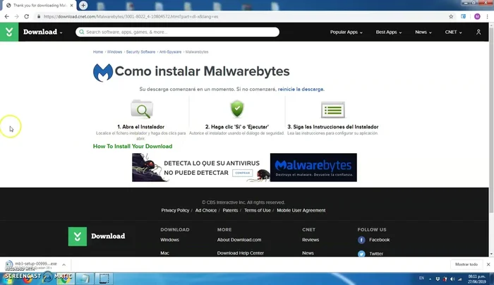 Seguir las instrucciones del instalador.