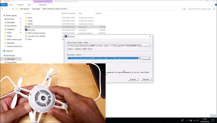 Esperar a que finalice la actualización (puede requerir apagar y encender el drone varias veces).