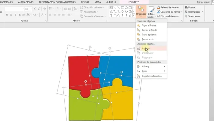 Seleccionar la opción 'Agrupar'.