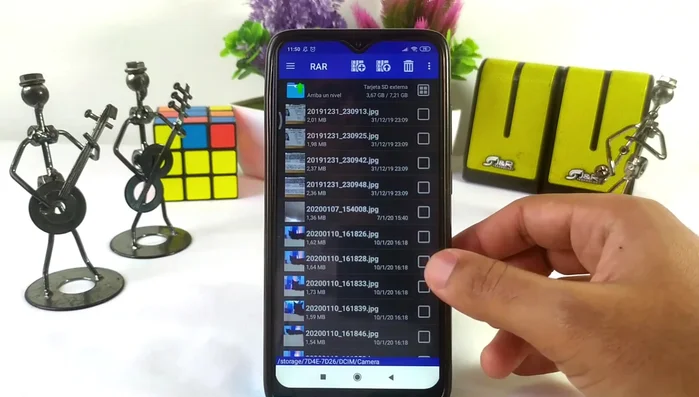 Selecciona los archivos que quieres comprimir.