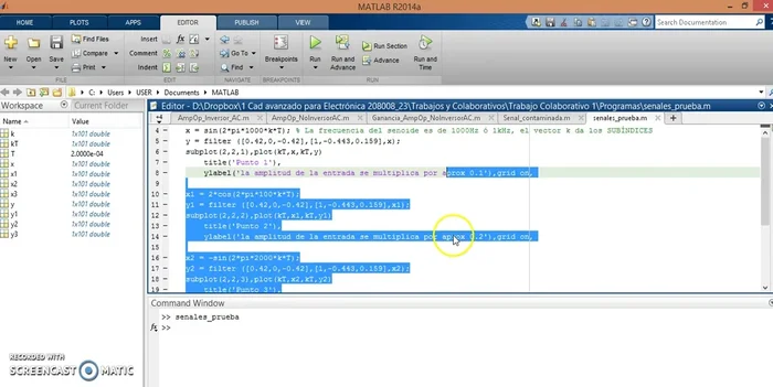 Hacer clic en el botón 'correr avanzado' para ejecutar solo la sección seleccionada.