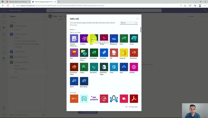 Acceder a la pestaña 'Tareas' (integración de Planner y To Do) en tu canal de Teams.