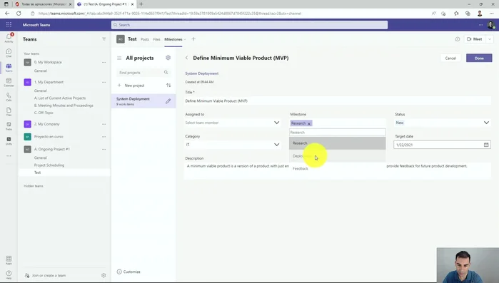 Añadir tareas dentro de cada 'milestone' asignando responsables, prioridades y categorías.