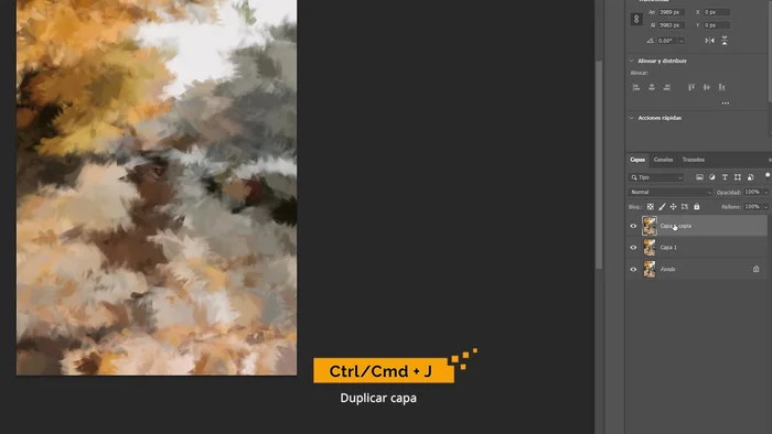 Repetir el paso anterior, reduciendo el tamaño del pincel aún más (100px y luego 50px) para añadir más detalles y definir formas.