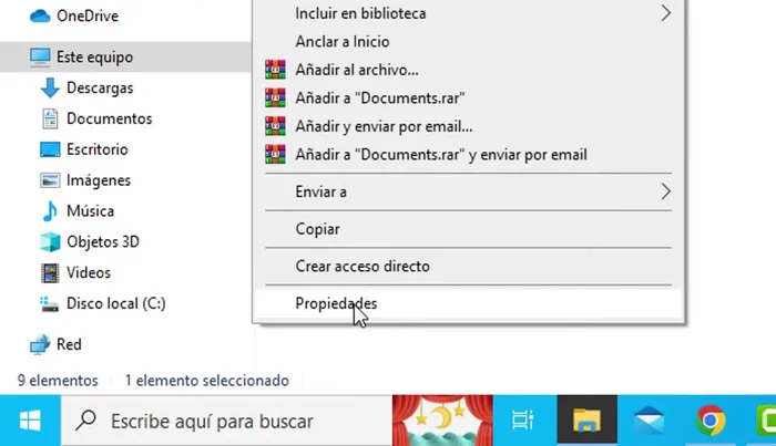 Seleccionar 'Propiedades'.