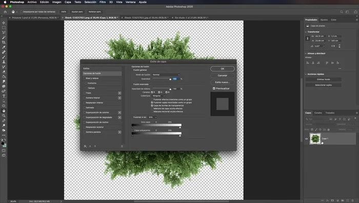 Activa la opción "Superposición de colores" con un color sólido (ej. negro).