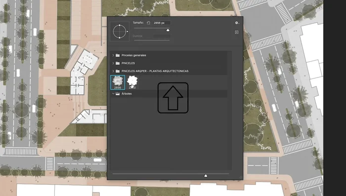 Arrastra los pinceles a los grupos correspondientes para organizarlos por categorías.