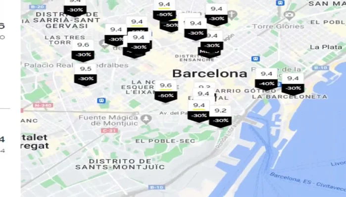 Revisar la información de cada restaurante: tipo de comida, puntuación de usuarios, y platos en oferta.