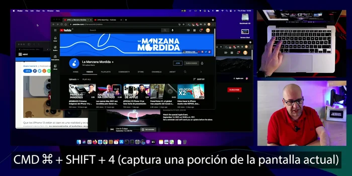 Grabación de pantalla: Shift + Comando + 5