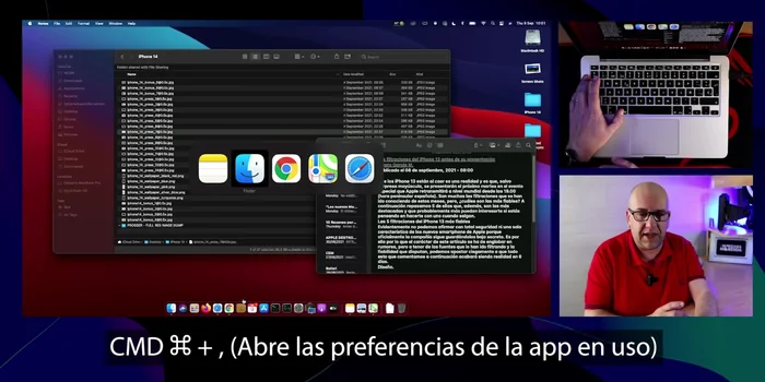 Abrir preferencias de aplicación: Comando + ,