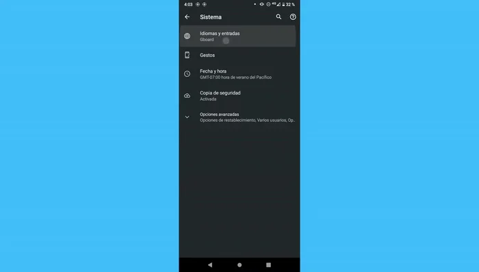 Selecciona "Teclado en pantalla".