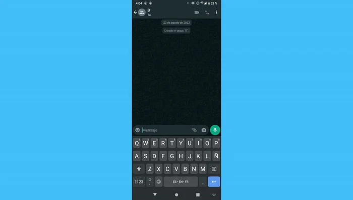 Selecciona el teclado de Android.