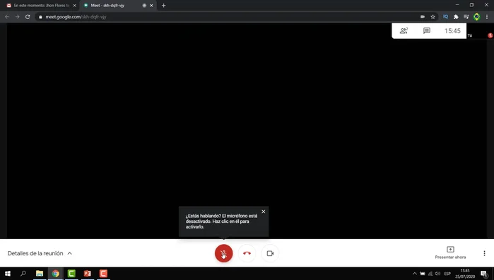 Unirse a la reunión haciendo clic en 'Unirse ahora'.