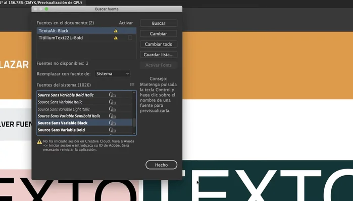 Seleccionar la fuente de reemplazo y hacer clic en 'Cambiar todo' para aplicar el cambio a todo el documento.