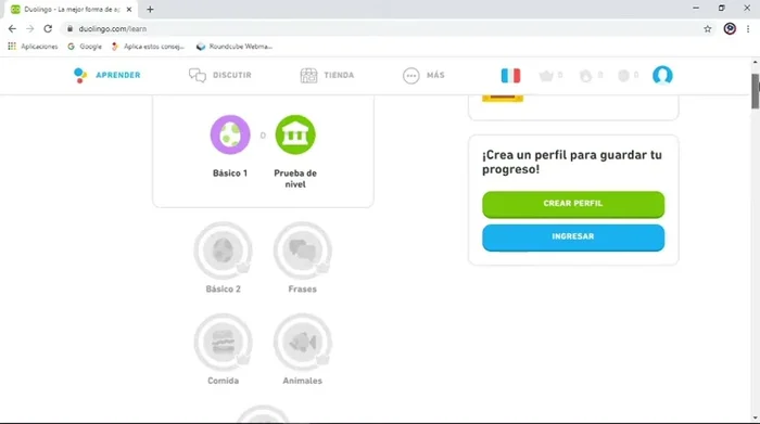 Comienza con las rutas de aprendizaje (niveles):