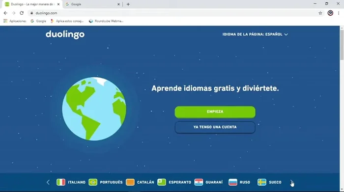 Selecciona el idioma que deseas aprender: