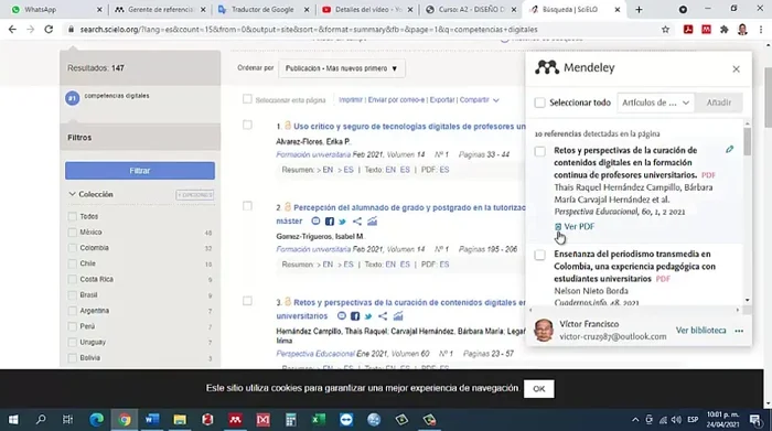 Seleccionar los artículos PDF que se desean importar.