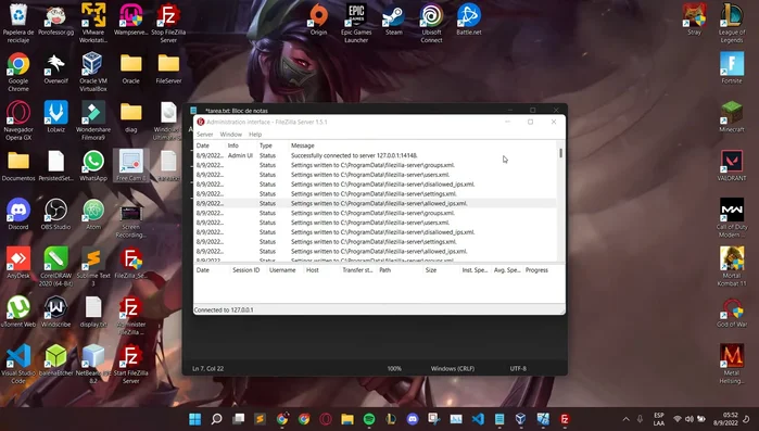 Crear un usuario en FileZilla Server con permisos de lectura y escritura en la carpeta compartida.