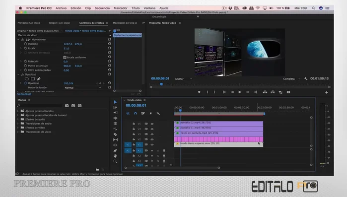 Creación de un holograma usando overlays y un título con opacidad reducida.