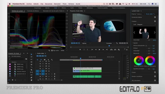 Creación de un holograma usando overlays y un título con opacidad reducida.
