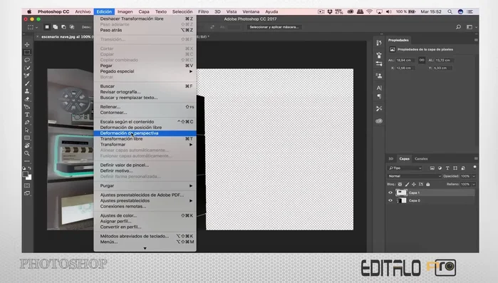 Creación de transparencia en zonas específicas para la integración de videos.