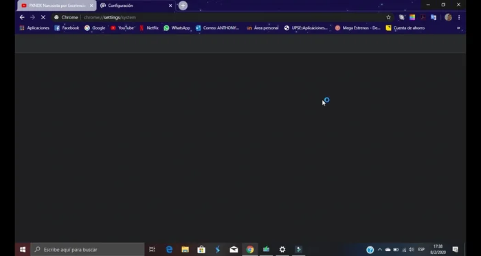 Reinicia Google Chrome. El navegador se cerrará y volverá a abrir automáticamente.