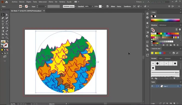 Seleccionar la textura de la paleta de muestras como relleno de la figura.
