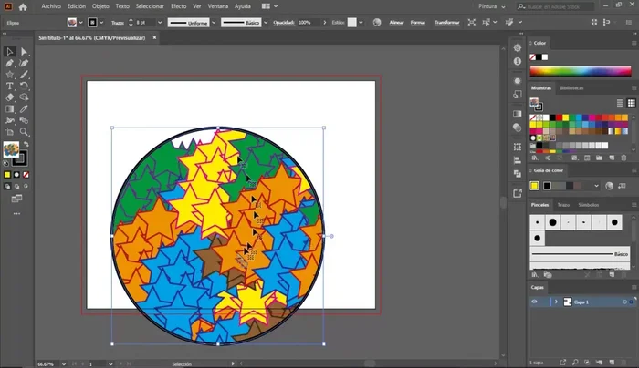 Seleccionar la textura de la paleta de muestras como relleno de la figura.