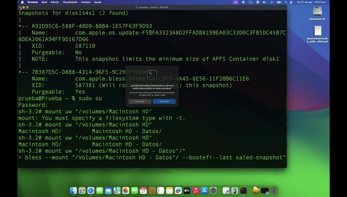 Si persiste el problema, ejecutar revert Root patches en OpenCore Legacy Patcher.