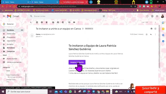 Aceptar la invitación: Los miembros deben aceptar la invitación a través de su correo electrónico.