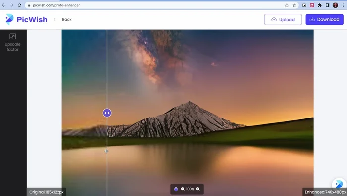 La página mejorará automáticamente la resolución y la calidad de la imagen.