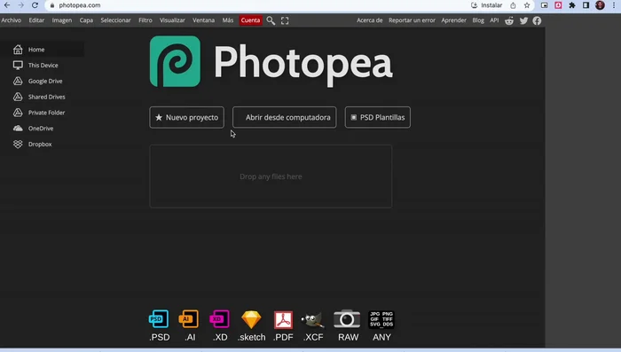 Accede a photopea.com