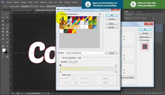 Añadir una Sombra Paralela: Modo de Fusión Multiplicar, Color Negro, Opacidad 75%, Ángulo 90, Distancia 10, Extensión 40, Tamaño 10.