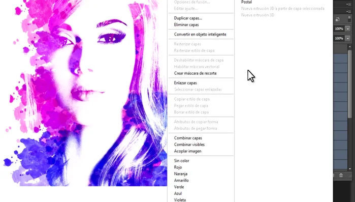 Combinar las capas de pintura dentro del folder de la máscara.