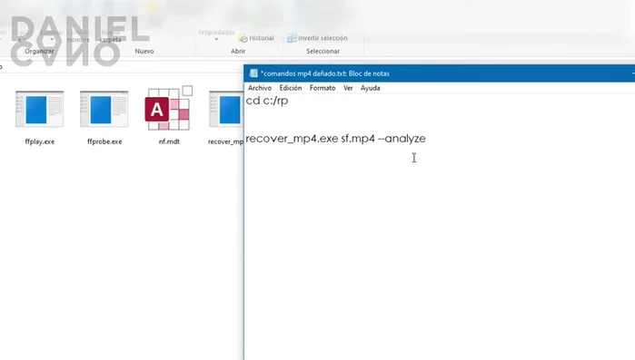 Abrir el símbolo del sistema como administrador y ejecutar los comandos proporcionados en la descripción (estos comandos utilizan las herramientas descargadas en el paso 2 para analizar y reparar el archivo).