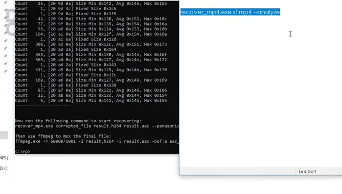 Ejecutar los comandos modificados y esperar a que finalice el proceso de reparación.