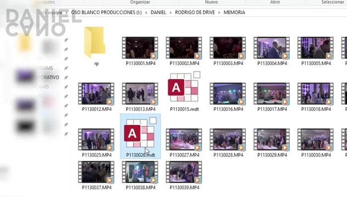 Crear una carpeta y copiar el archivo MP4 dañado y un archivo de referencia (un vídeo grabado con las mismas configuraciones que el dañado).