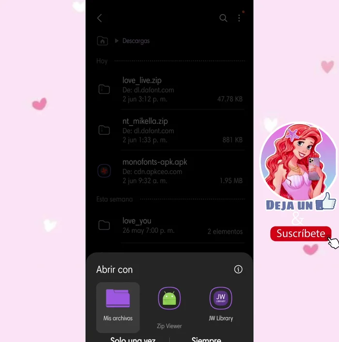 Extrae el archivo .zip. Si tu teléfono no lo permite, usa una app de extracción de archivos.