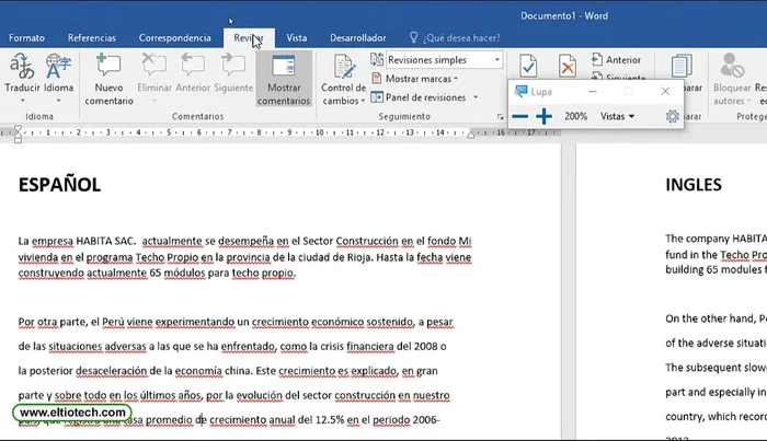 Seleccionar el idioma deseado (ej: Español) de la lista de favoritos o buscarlo.