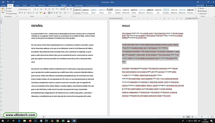 Ir a la pestaña 'Revisar' -> 'Idioma' -> 'Establecer idioma de corrección'.
