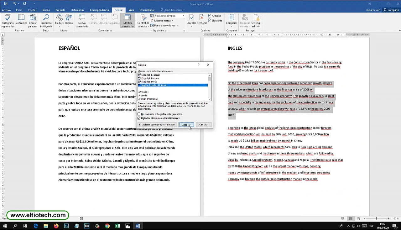 Solución rápida: Cambiar el idioma del corrector ortográfico en Word