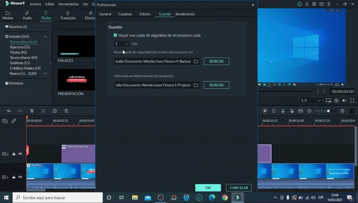Guardar los cambios y cerrar Filmora para que surtan efecto.