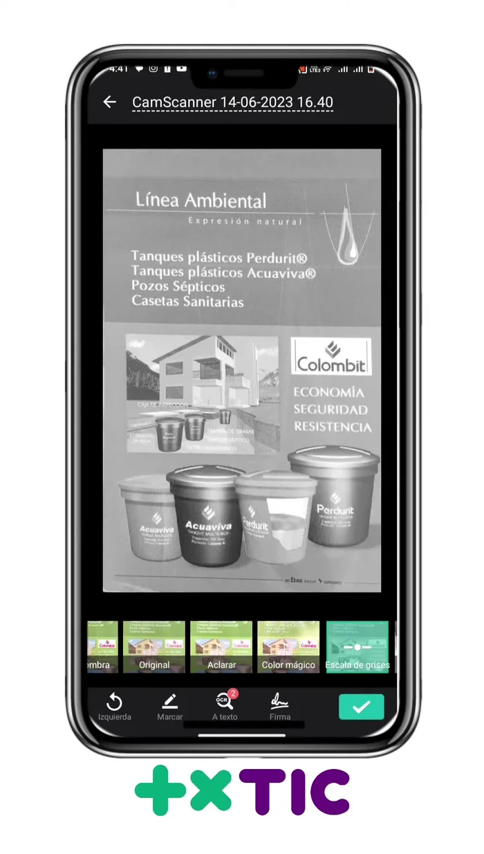 Confirmar la imagen presionando el botón de confirmación (chulito).