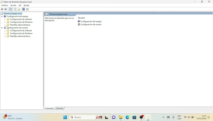 Navegar a Configuración del equipo > Plantillas administrativas > Componentes de Windows > Privacidad.