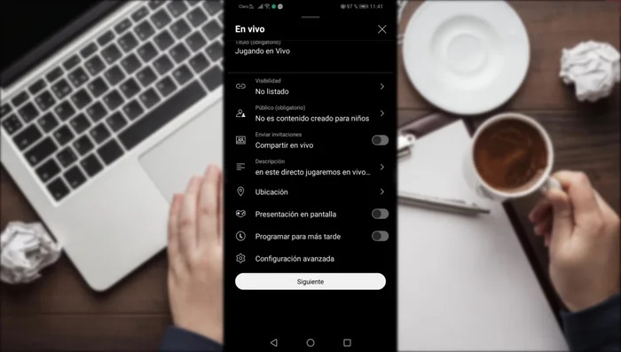 Programa tu directo seleccionando la fecha y hora deseada.