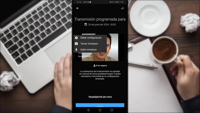 Copia el enlace de tu directo para compartirlo antes de que comience.