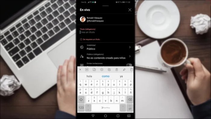 Programa tu directo seleccionando la fecha y hora deseada.