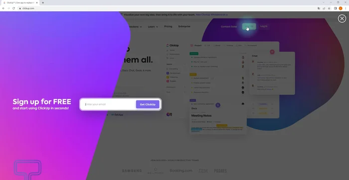 Crear una cuenta en ClickUp.