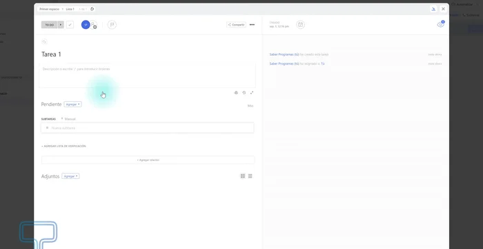 Mover tareas entre estados arrastrando o usando el menú desplegable.